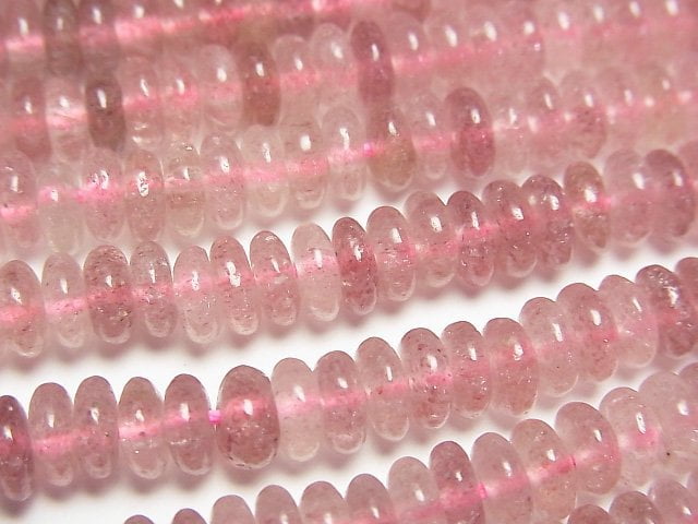 粉紅色符山石 AA++ 刻面圓珠 6x6x2mm 一串珠子 (約15英吋/37公分)
