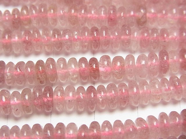 粉紅色符山石 AA++ 刻面圓珠 6x6x2mm 一串珠子 (約15英吋/37公分)