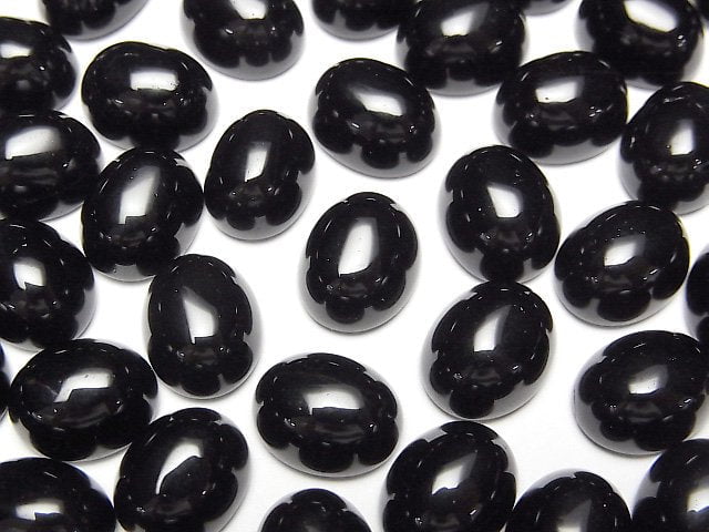Quartz Morion AAA - Cabochon ovale 10x8mm 3p.