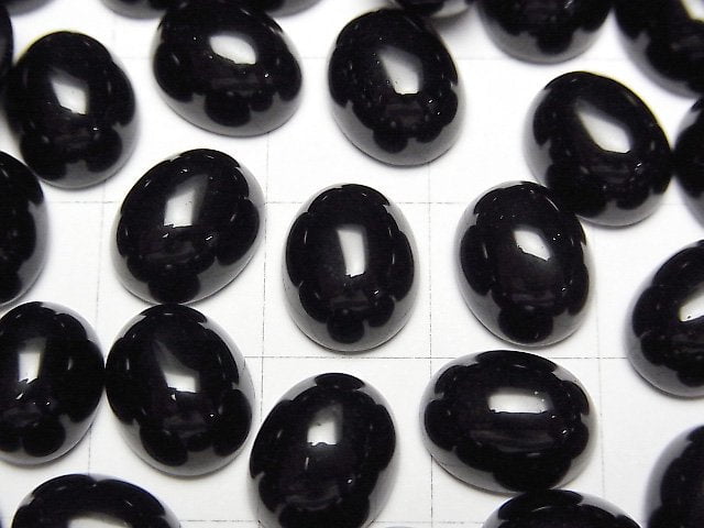 Quartz Morion AAA - Cabochon ovale 10x8mm 3p.