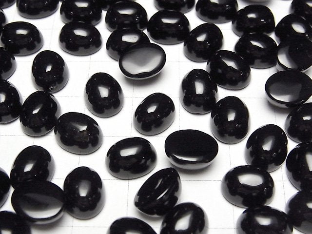 Quartz Morion AAA - Cabochon ovale 10x8mm 3p.