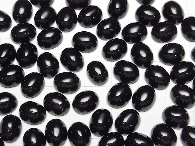 Quartz Morion AAA - Cabochon ovale 10x8mm 3p.