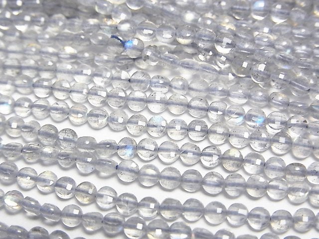 高品質!拉長石AAA- 切面硬幣 2.5x2.5x1.5mm 1串珠子(約15英吋/38公分)