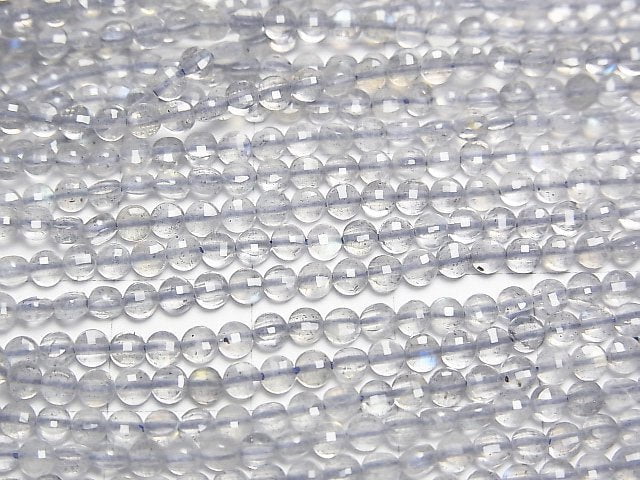 高品質!拉長石AAA- 切面硬幣 2.5x2.5x1.5mm 1串珠子(約15英吋/38公分)