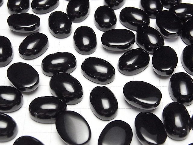 Morion Kristallquarz AAA- Oval Cabochon 14x10mm 2 Stück