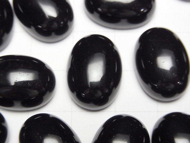 Morion Kristallquarz AAA- Oval Cabochon 18x13mm 2 Stück
