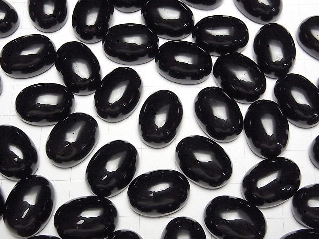 Morion Kristallquarz AAA- Oval Cabochon 18x13mm 2 Stück