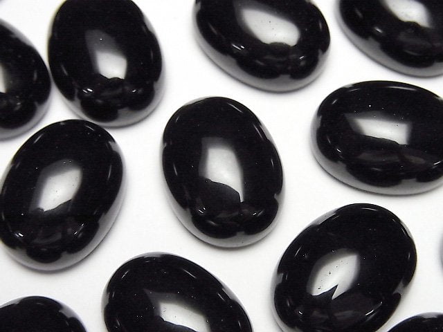Morion Kristallquarz AAA- Oval Cabochon 20x15mm 2 Stück