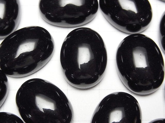 Morion Kristallquarz AAA- Oval Cabochon 20x15mm 2 Stück