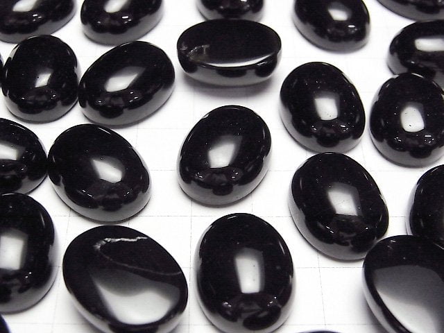 Morion Kristallquarz AAA- Oval Cabochon 20x15mm 2 Stück