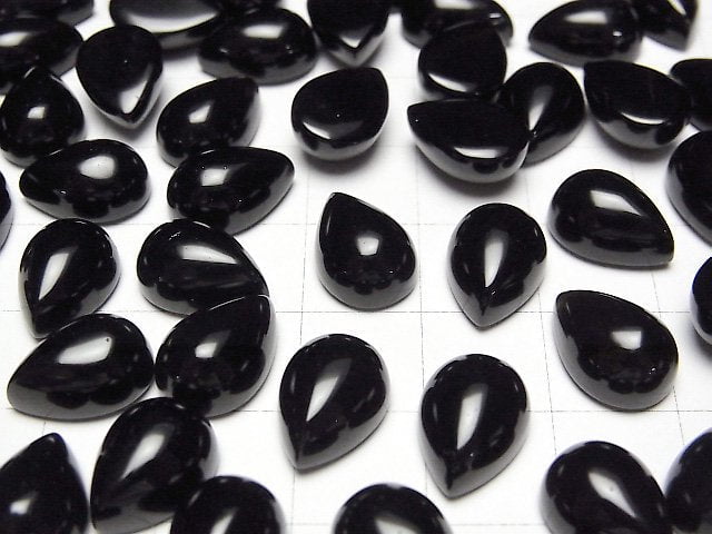 Morion Kristallquarz AAA- Birnenform Cabochon 12x8mm 2 Stück