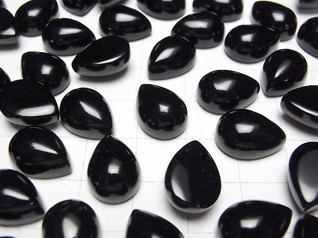 Morion Kristallquarz AAA- Birnenform Cabochon 14x10mm 2 Stück