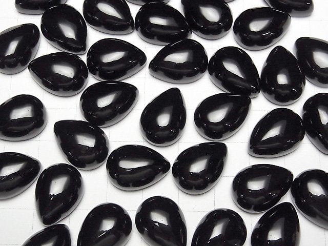 Morion Kristallquarz AAA- Birnenform Cabochon 18x13mm 2 Stück