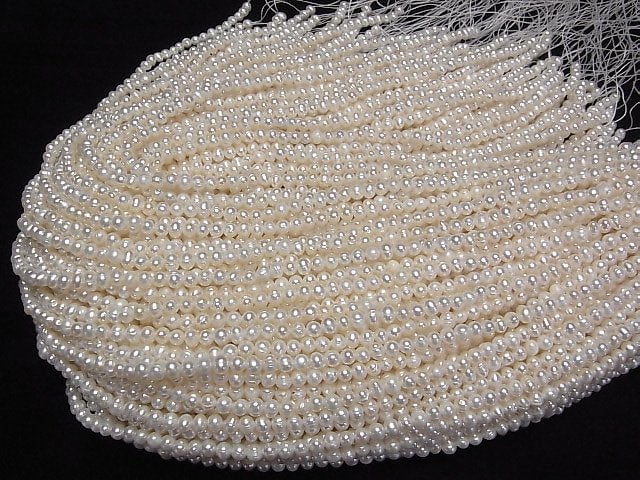 Süßwasserperle AA Weiße Kartoffel 4-5mm 1 Strang Perlen (ca. 14 Zoll/34 cm)