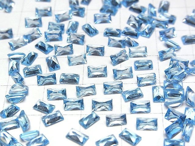 Hochwertiger Schweizer Blauer Topas AAA lose Steine Prinzessschliff 5x3mm 5 Stück