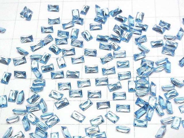 Hochwertiger Schweizer Blauer Topas AAA lose Steine Prinzessschliff 5x3mm 5 Stück