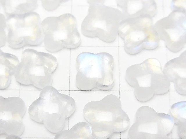 彩虹月光石 AA++ 花卉圖案蛋面 9.5x9.5mm 2顆