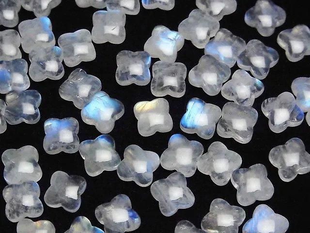 彩虹月光石 AA++ 花卉圖案蛋面 9.5x9.5mm 2顆