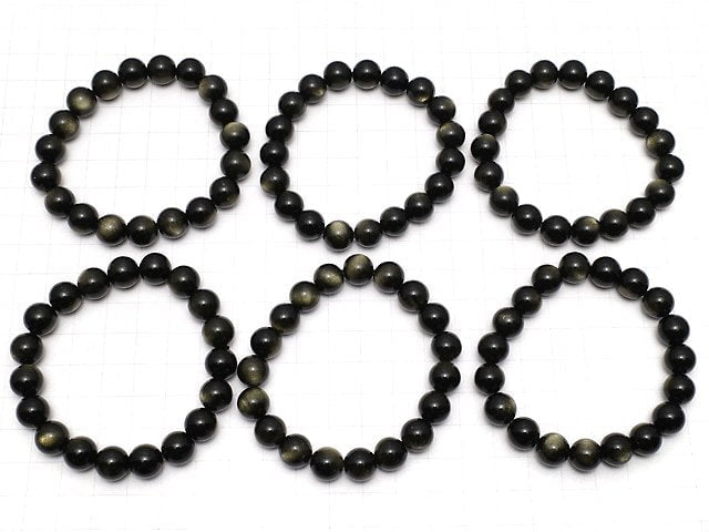 Goldener Obsidian AAA rund 10mm Armband