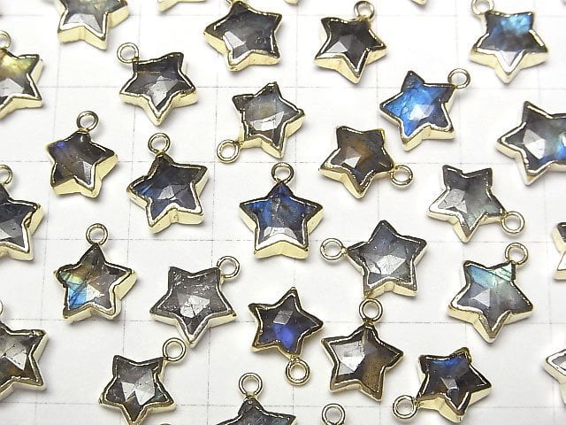 Labradorit Stern Charm goldfarbig 2 Stück