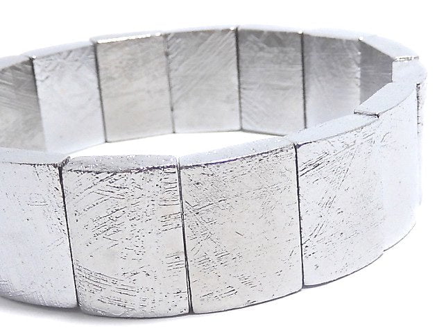 Bracelet rectangulaire à 2 trous en météorite (Muonionalusta) unique en son genre, n°2
