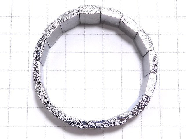 Bracelet rectangulaire à 2 trous en météorite (Muonionalusta) unique en son genre, n°2