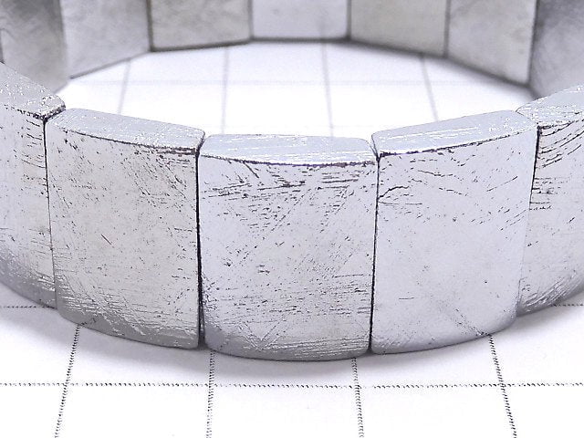 Bracelet rectangulaire à 2 trous en météorite (Muonionalusta) unique en son genre, n°2
