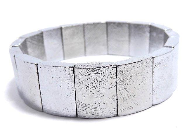 Bracelet rectangulaire à 2 trous en météorite (Muonionalusta) unique en son genre, n°2