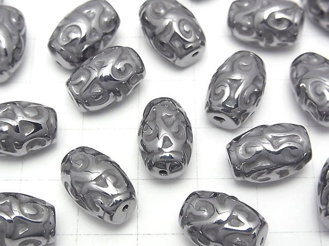 Terahertz Dzi Bead Rice 14x10x10mm 2pcs