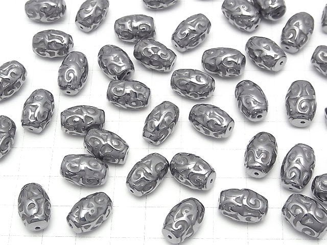 Terahertz Dzi Bead Rice 14x10x10mm 2pcs