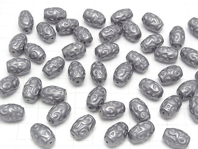 Terahertz Dzi Rice 14x10x10mm Matte 2pcs