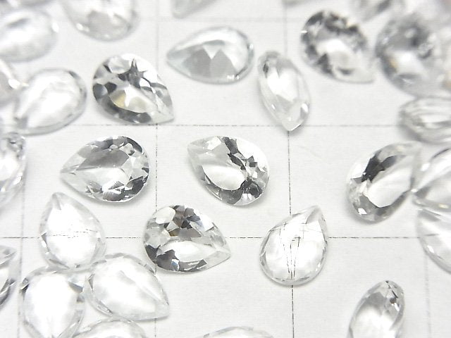高品質白色拓帕石 AAA 梨形刻面 7x5 公釐 5 顆