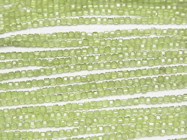 Hochwertig! Peridot AAA- Würfelform 2x2x2mm 1 Strang Perlen (ca. 15 Zoll/37 cm)