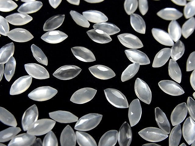 Hochwertiger weißer Mondstein AAA lose Steine Marquise facettiert 6x3mm 5 Stück