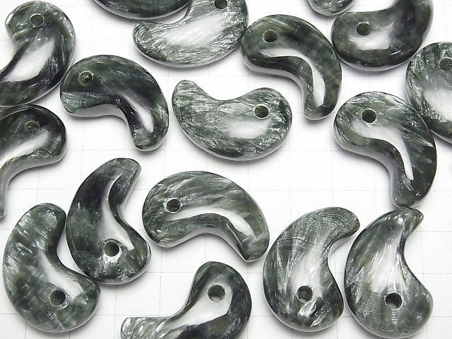 Seraphinit AAA Komma-förmige Perle 30x19mm 1 Stück