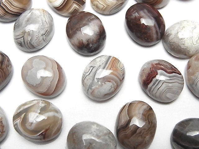 拉古納蕾絲瑪瑙橢圓形素面蛋面 12x10mm 2顆