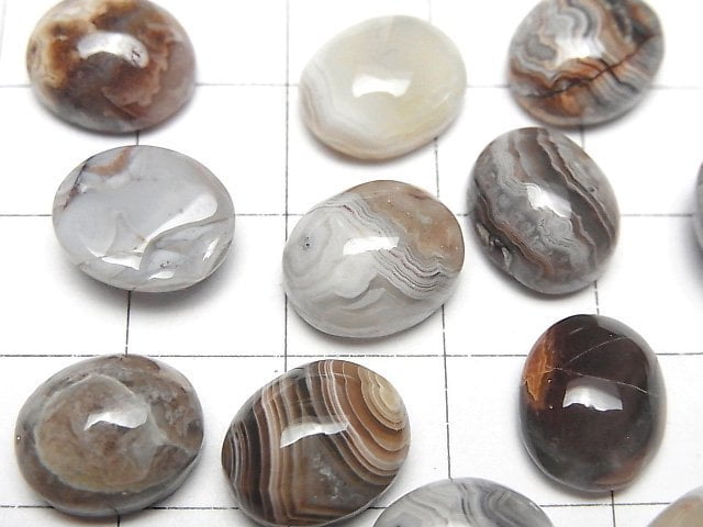 拉古納蕾絲瑪瑙橢圓形素面蛋面 12x10mm 2顆