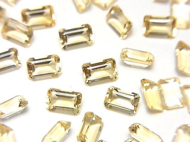 高品質黃水晶 AAA 級裸石 矩形刻面 6x4mm 5顆