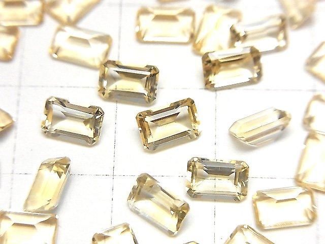 高品質黃水晶 AAA 級裸石 矩形刻面 6x4mm 5顆