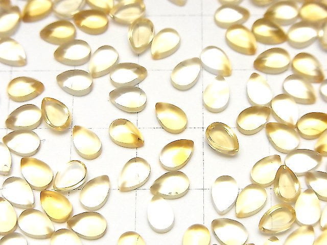 Hochwertiger Citrin AAA Tropfenform Cabochon 6x4mm 5 Stück