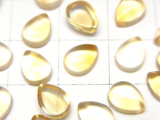 高品質黃水晶 AAA 梨形素面切割 7x6mm 3顆