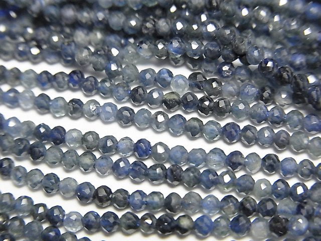 High Quality! Australian Sapphire AA++ Faceted Round 2mm 1strand beads (aprx.7inch/17cm)