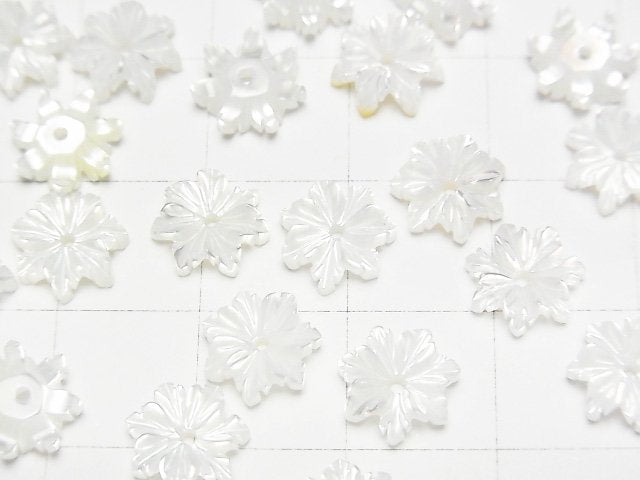 High Quality White Shell (Silver-lip Oyster) AAA Flower 8mm Center Hole 4pcs