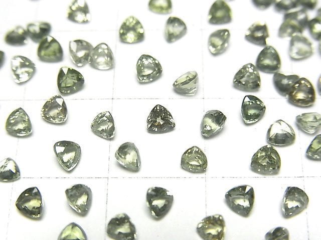 高品質綠色藍寶石 AAA 裸石 三角形刻面 3x3mm 5顆