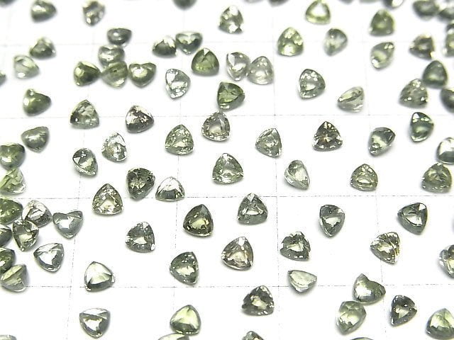 Hochwertiger grüner Saphir AAA lose Stein dreieckig facettiert 3x3mm 5 Stück