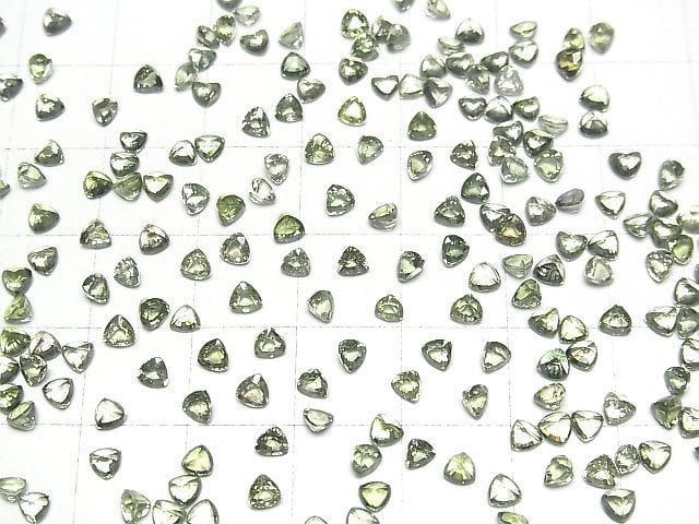Hochwertiger grüner Saphir AAA lose Stein dreieckig facettiert 3x3mm 5 Stück