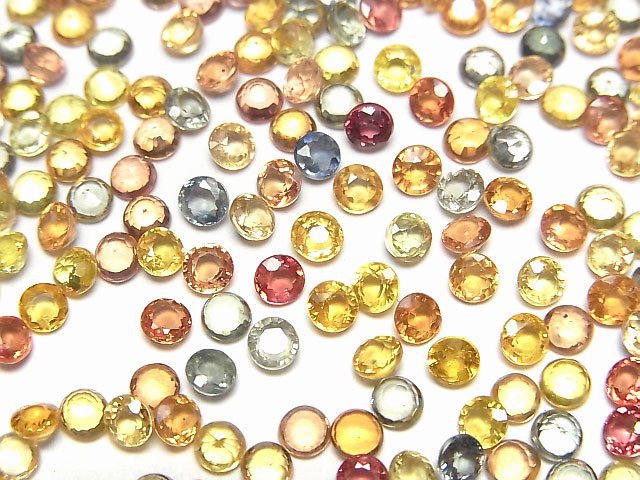 高品質多色藍寶石 AAA 級裸石 圓形刻面 3.25x3.25mm 5顆