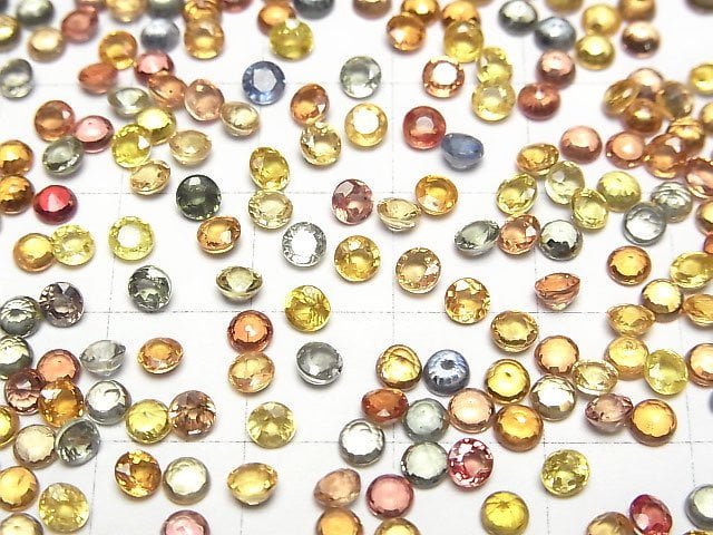 Hochwertiger mehrfarbiger Saphir AAA lose Stein rund facettiert 3,25x3,25mm 5 Stück