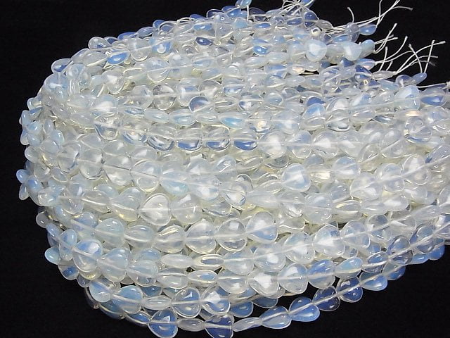 Synthetischer Opal Vertikales Loch Herzform 12x12mm Weiß 1Strang Perlen (ca. 15Zoll/36cm)