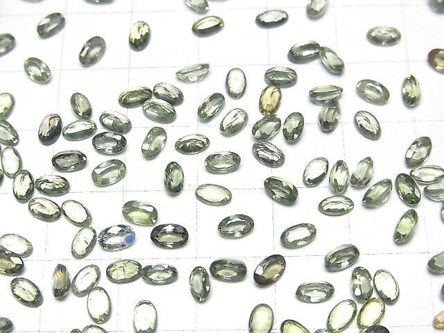 Hochwertiger grüner Saphir AAA lose Stein oval facettiert 5x3mm 3 Stück